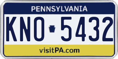 PA license plate KNO5432