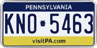 PA license plate KNO5463