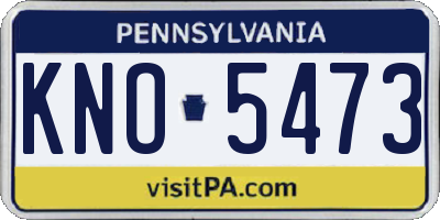 PA license plate KNO5473