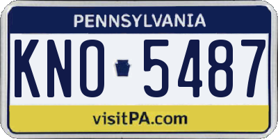 PA license plate KNO5487