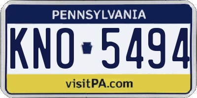 PA license plate KNO5494