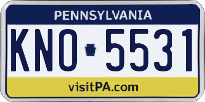 PA license plate KNO5531