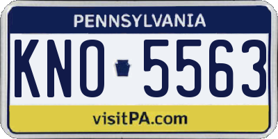 PA license plate KNO5563