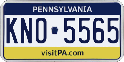 PA license plate KNO5565