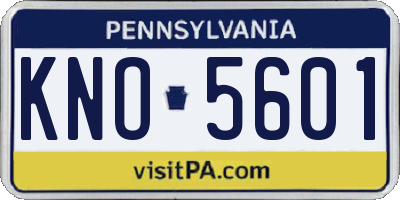PA license plate KNO5601