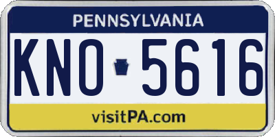 PA license plate KNO5616
