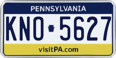 PA license plate KNO5627