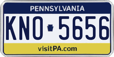PA license plate KNO5656