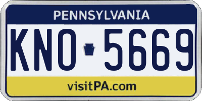PA license plate KNO5669