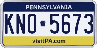 PA license plate KNO5673