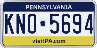 PA license plate KNO5694
