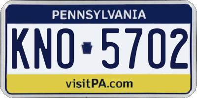 PA license plate KNO5702