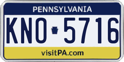 PA license plate KNO5716