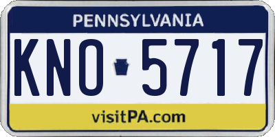 PA license plate KNO5717