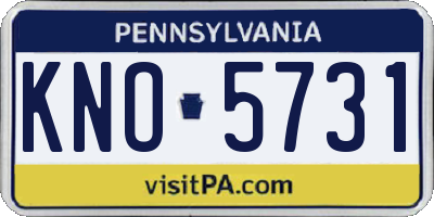 PA license plate KNO5731