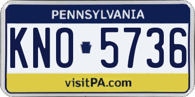PA license plate KNO5736