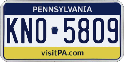 PA license plate KNO5809