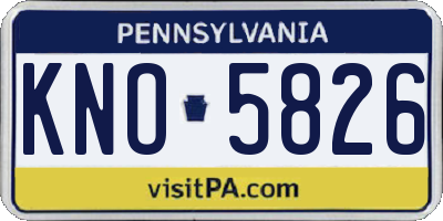 PA license plate KNO5826