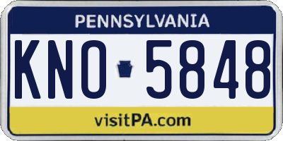 PA license plate KNO5848