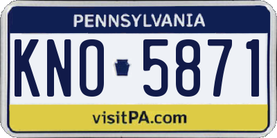 PA license plate KNO5871