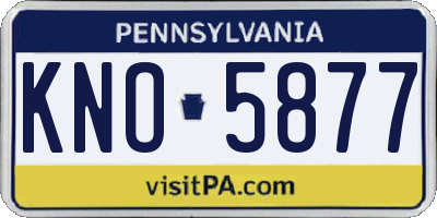 PA license plate KNO5877