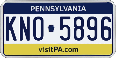PA license plate KNO5896