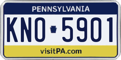 PA license plate KNO5901