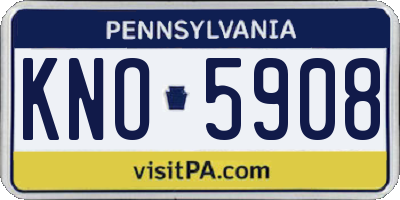 PA license plate KNO5908