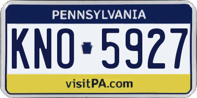 PA license plate KNO5927