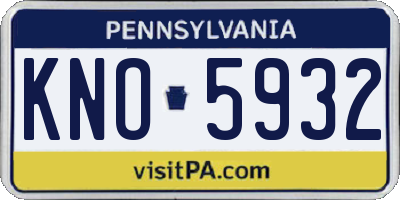 PA license plate KNO5932