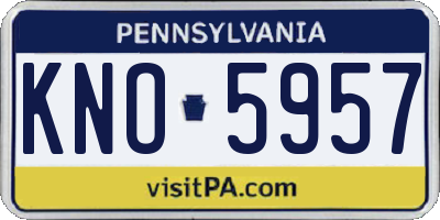 PA license plate KNO5957
