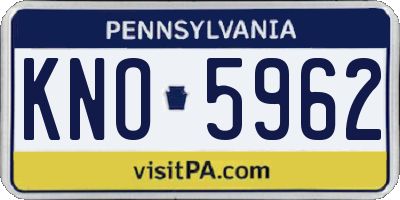 PA license plate KNO5962