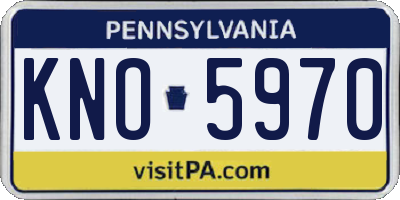 PA license plate KNO5970
