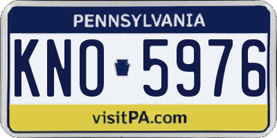 PA license plate KNO5976