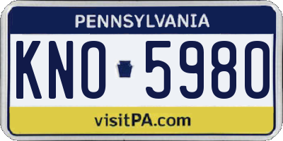 PA license plate KNO5980