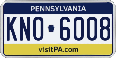 PA license plate KNO6008