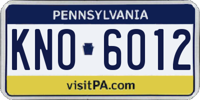 PA license plate KNO6012