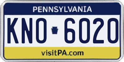 PA license plate KNO6020