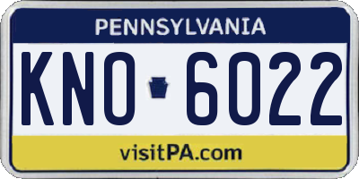 PA license plate KNO6022