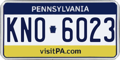 PA license plate KNO6023