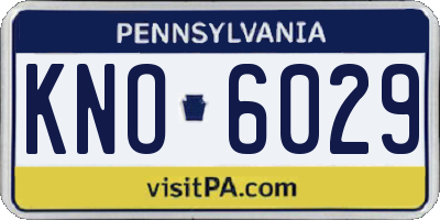 PA license plate KNO6029