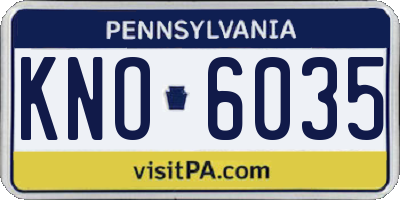 PA license plate KNO6035