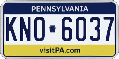 PA license plate KNO6037