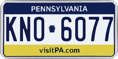 PA license plate KNO6077