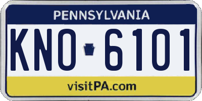 PA license plate KNO6101