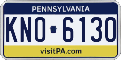 PA license plate KNO6130