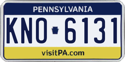 PA license plate KNO6131