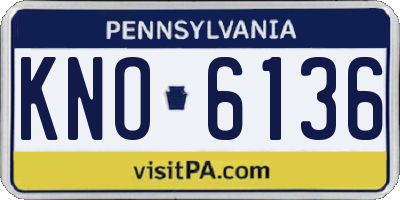 PA license plate KNO6136