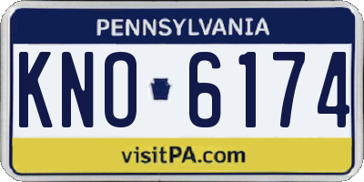 PA license plate KNO6174