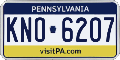 PA license plate KNO6207